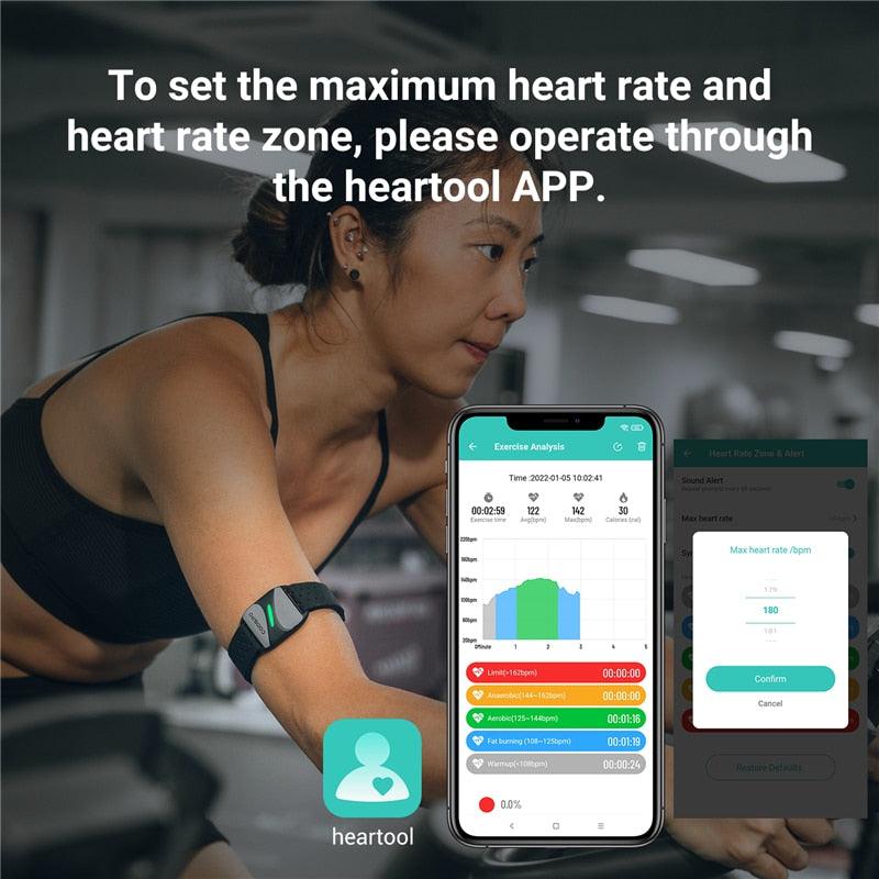 COOSPO HW807 HRV Heart Rate Monitor Armband Optical Outdoor Fitness Sensor Bluetooth 5.0 ANT+ IP67 Running Cycling for Wahoo - Pogo Cycles