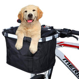 Bicycle Front Basket Bike Small Pet Dog Carry Pouch 2in1 Detachable MTB Handlebar Tube Hanging Basket Fold Baggage Bag 5KG Load - Pogo Cycles