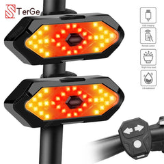 1/2PCs Bicycle Turn Signal Light Wireless Remote Control USB Rechargeable Front Rear Bike Tail Lights for MTB Scooters MTB Road - Pogo Cycles
