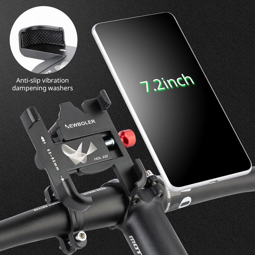 NEWBOLER MTB Phone Mount Stand Bicycle Holder 360 Degrees Rotatable Aluminum Adjustable Bike Phone Holder Nonslip Holder - Pogo Cycles