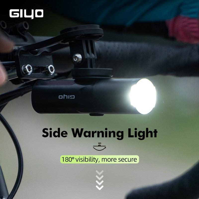 Giyo 400-1500LM Bicycle Front Lighting German Standard Headlamp Rotatable Lens USB Charge IP66 Waterproof Anti-Glare Bike Light - Pogo Cycles