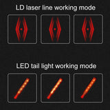 Bike Rear Light Laser Line Warning Lamp Waterproof Seatpost LED Light USB Rechargeable MTB Road Bicycle Taillight - Pogo Cycles
