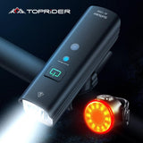 TOPRIDER Bicycle Light 1200LM T6 LED Rechargeable Set Road MTB Bike Front Back Headlight Lamp Flashlight Cycling Light Group - Pogo Cycles