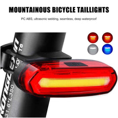 1/2Pcs Bike Taillight Waterproof COB LED MTB Front Rear Light USB Rechargeable Night Cycling Bicycle Safety Warning Light - Pogo Cycles
