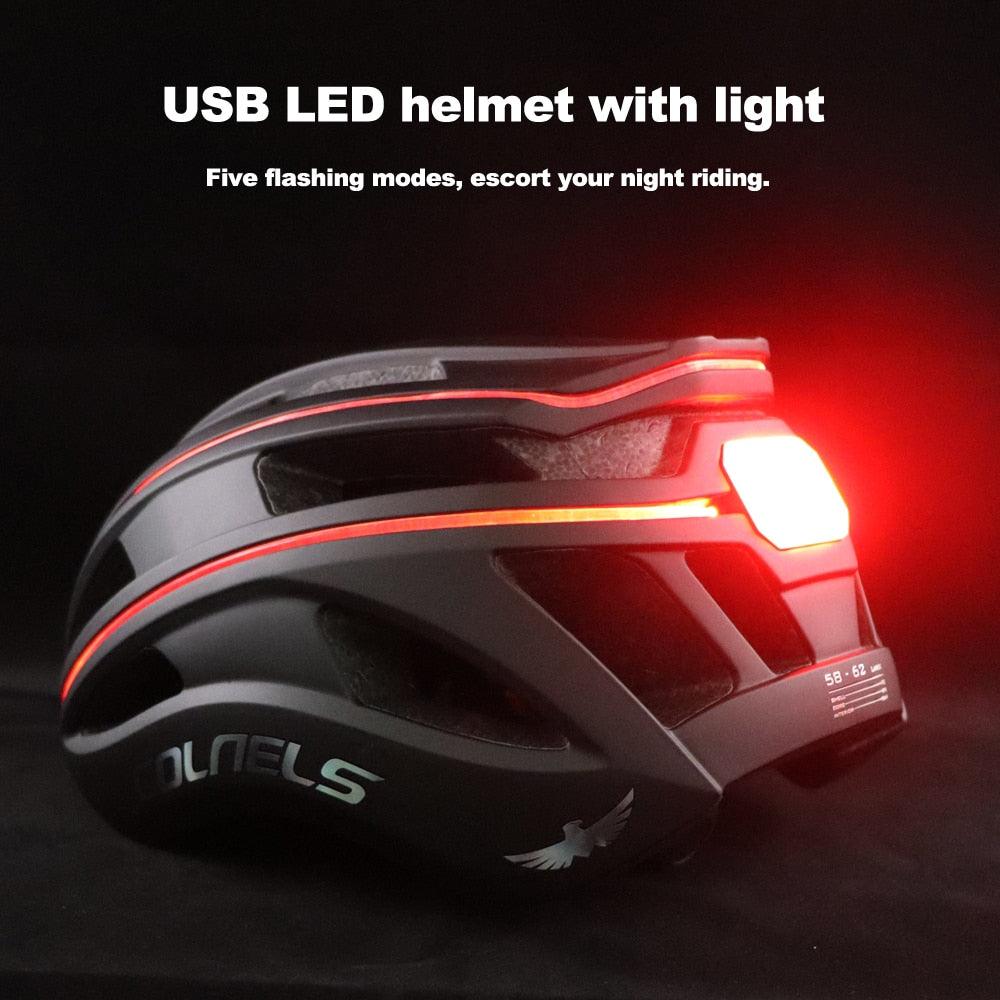Bicycle Helmet MTB Ride LED Lights Racing Road Bike Helmet Men and Women Outdoor Sports Pro Cycling Casco Bicicleta Safety Cap - Pogo Cycles