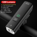 Bike Bicycle Light USB 1200LM4800mAH LED Rechargeable Set Road MTB Bike Front Back Headlight Lamp Flashlight Cycling Light Group - Pogo Cycles