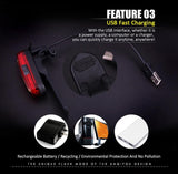 Bike Tail Light Waterproof LED Bike Front Rear Light Bicycle USB Rechargeable Mountain Riding Cycling Tail Lamp Bicycle Light - Pogo Cycles