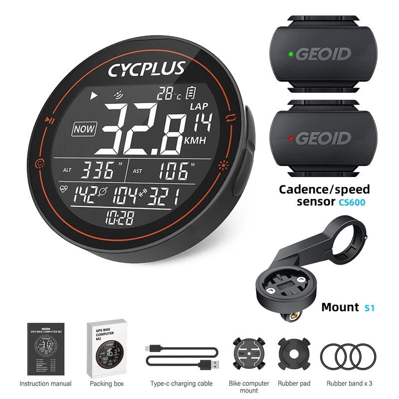 CYCPLUS M1 Bicycle Computer GPS Wireless Odometer Mountain Bike Road Cyclocomputer Speedometer Cycling Cadence Heart Rate Sensor - Pogo Cycles
