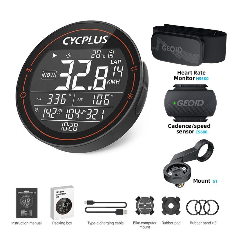 CYCPLUS M1 Bicycle Computer GPS Wireless Odometer Mountain Bike Road Cyclocomputer Speedometer Cycling Cadence Heart Rate Sensor - Pogo Cycles