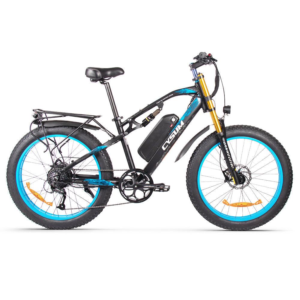 CYSUM M900 Electric Bike - Black-Blue - Pogo Cycles available in cycle to work
