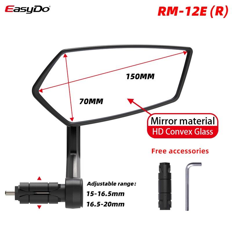 Easy Do Bicycle Handlebar Rear View Mirror 360 Rotate - Pogo Cycles