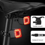 Eqiio Bicycle Smart Brake Tail Light USB Charging Safety Rear Light Warning IPX4 Waterproof Light MTB Lamp Road Bike Accessories - Pogo Cycles