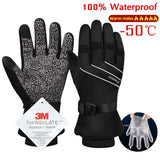 Men Winter Waterproof Cycling Gloves Outdoor Sports Running Motorcycle Ski Touch Screen Fleece Gloves Non-slip Warm Full Fingers - Pogo Cycles available in cycle to work