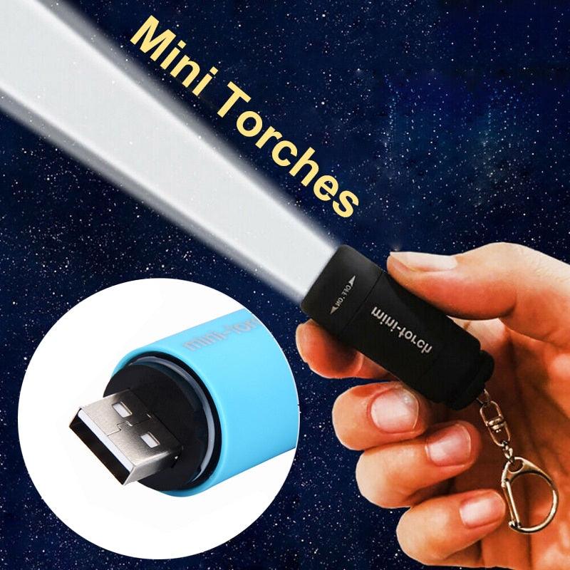 Mini LED High Light Flashlight USB Rechargeable Powerful Lamp 2 In 1 Portable Camping Waterproof Far Range Flashlight Nightlight - Pogo Cycles