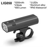 NEWBOLER Bicycle Light 3600 Lumens USB Chargeable Rainproof MTB Bike Light Set With 2 Holder 5200mAh Flashlight Bike Accessories - Pogo Cycles