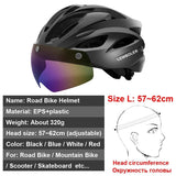 NEWBOLER Cycling Helmet Man Women LED Light Helmet Road Mountain Bike Helmet Removable Lens Riding Bicycle Helmet With Goggles - Pogo Cycles