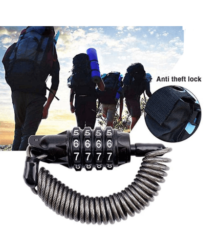 Portable Mini 1.5M Bicycle Black Color Lock - Pogo Cycles available in cycle to work