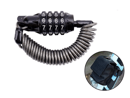 Portable Mini 1.5M Bicycle Black Color Lock - Pogo Cycles available in cycle to work