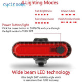 Rear Bike Tail Light USB Rechargeable - Pogo Cycles