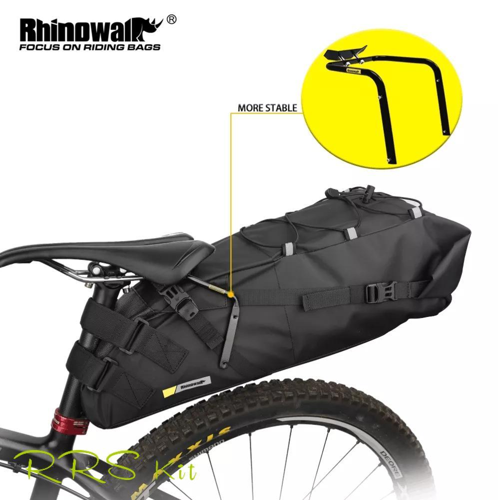 Rhinowalk Waterproof Bicycle Saddle Bag Stabilizer Bracket 10L-13L Large Capacity Tail Rear Bike Bag Holder Bike Trunk Bracket - Pogo Cycles