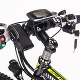 RICH BIT TOP-022 Electric Mountain Bike - Black Green - Pogo Cycles available in cycle to work
