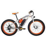 RICH BIT TOP-022 Electric Mountain Bike - White Orange - Pogo Cycles available in cycle to work
