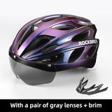 ROCKBROS Bicycle Helmet Men EPS Integrally-molded Breathable Cycling Helmet Men Women Goggles Lens Aero MTB Road Bike Helmet - Pogo Cycles