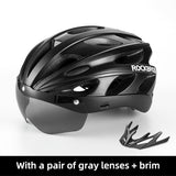 ROCKBROS Bicycle Helmet Men EPS Integrally-molded Breathable Cycling Helmet Men Women Goggles Lens Aero MTB Road Bike Helmet - Pogo Cycles