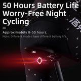 ROCKBROS Bicycle Rear Light 5 Light Modes Colorful Lamp Bike Tail Light Aluminum MTB Road Saddle Seatpost Cycling Taillight - Pogo Cycles