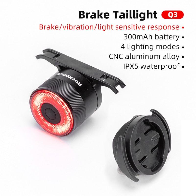 ROCKBROS Bicycle Rear Light 5 Light Modes Colorful Lamp Bike Tail Light Aluminum MTB Road Saddle Seatpost Cycling Taillight - Pogo Cycles