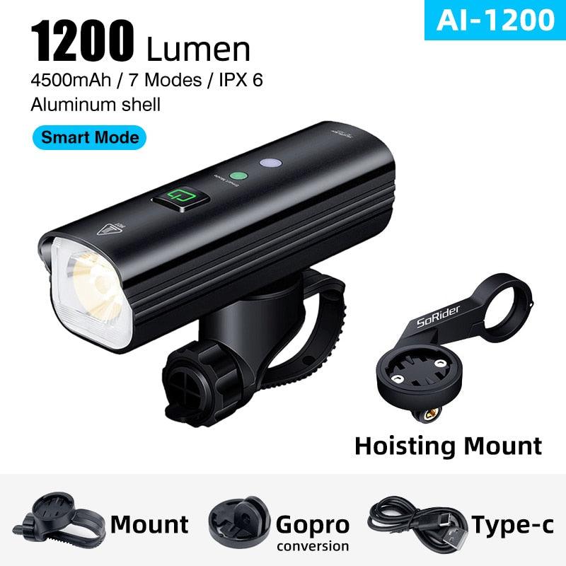 SoRider Bicycle Bike Light BR 2000 AI 1200 Lumens Lumen High Brightness Multi-Function Road MTB Cycling Safety Front Lights - Pogo Cycles