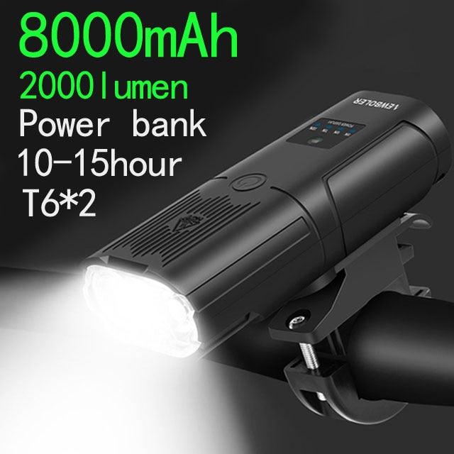 Super Bright Flashlight- Front Lights & Back Rear 10400mAh/12800mAh - Pogo Cycles
