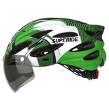 SUPERIDE Men Women Cycling Helmet with Rearlight Sports MTB Bicycle Helmet Road Bike Mountain Bike Helmet with Goggles & Visor - Pogo Cycles