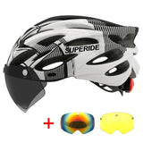 SUPERIDE Men Women Cycling Helmet with Rearlight Sports MTB Bicycle Helmet Road Bike Mountain Bike Helmet with Goggles & Visor - Pogo Cycles