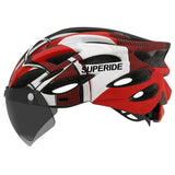 SUPERIDE Men Women Cycling Helmet with Rearlight Sports MTB Bicycle Helmet Road Bike Mountain Bike Helmet with Goggles & Visor - Pogo Cycles