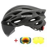 SUPERIDE Men Women Cycling Helmet with Rearlight Sports MTB Bicycle Helmet Road Bike Mountain Bike Helmet with Goggles & Visor - Pogo Cycles