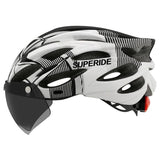 SUPERIDE Men Women Cycling Helmet with Rearlight Sports MTB Bicycle Helmet Road Bike Mountain Bike Helmet with Goggles & Visor - Pogo Cycles