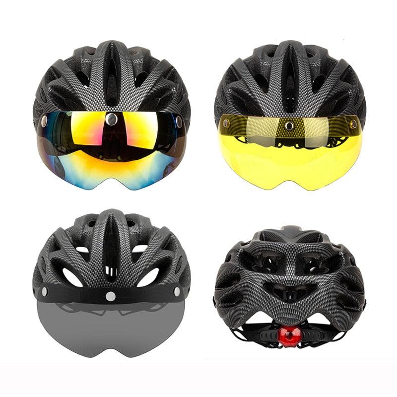 SUPERIDE Men Women Cycling Helmet with Rearlight Sports MTB Bicycle Helmet Road Bike Mountain Bike Helmet with Goggles & Visor - Pogo Cycles