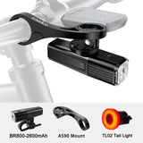 TOWILD BR800 800 lumens bicycle headlight glare flashlight USB charging headlight mountain bike riding equipment - Pogo Cycles