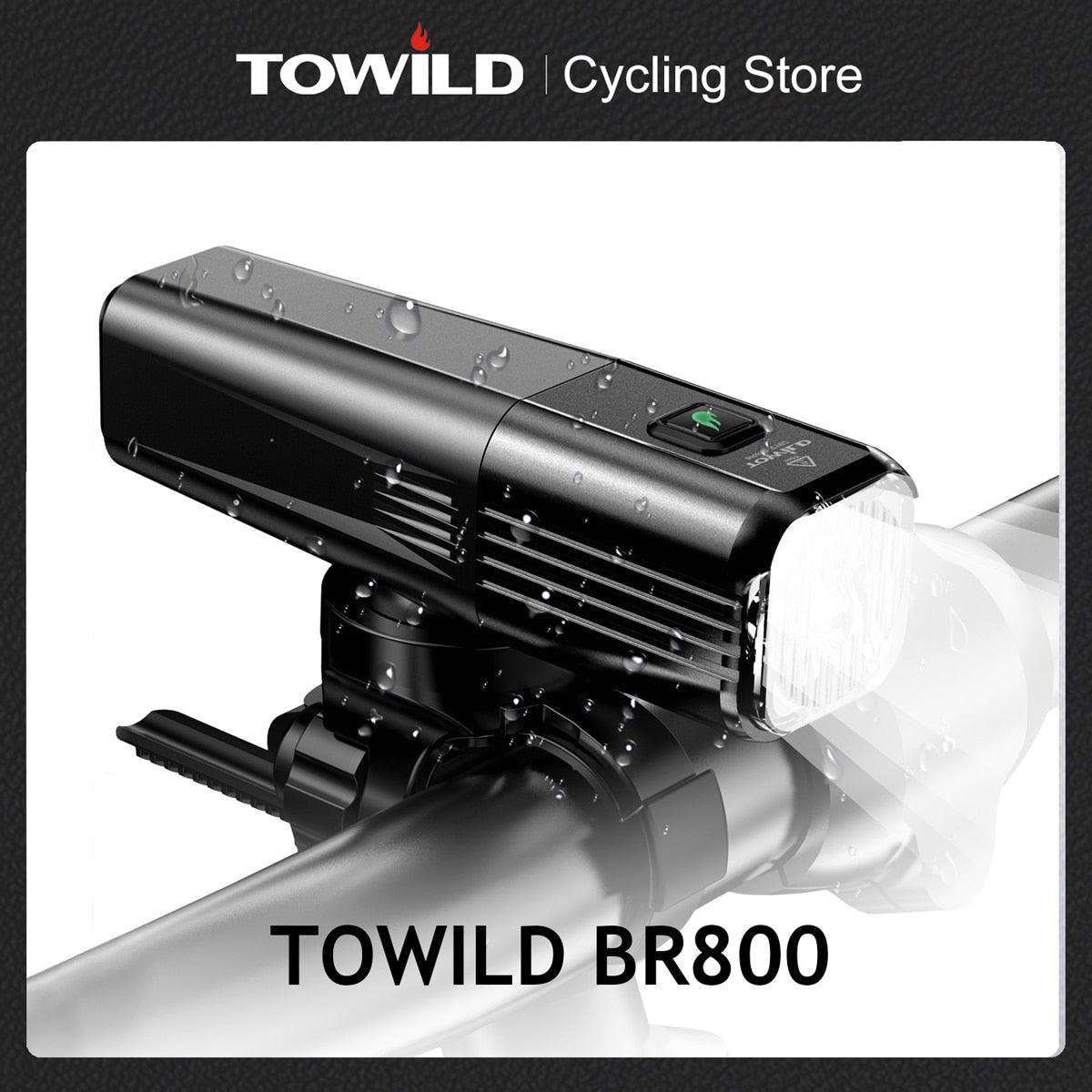 TOWILD BR800 Bike Light with Tail Light USB Rechargeable LED MTB Front Lamp Headlight Aluminum Flashlight Bicycle Light - Pogo Cycles