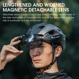 WEST BIKING Men Women Cycling Helmet With Taillight Goggles Sun Visor Lens Bicycle Helmet MTB Road Bike E-Bike Motorcycle Helmet - Pogo Cycles
